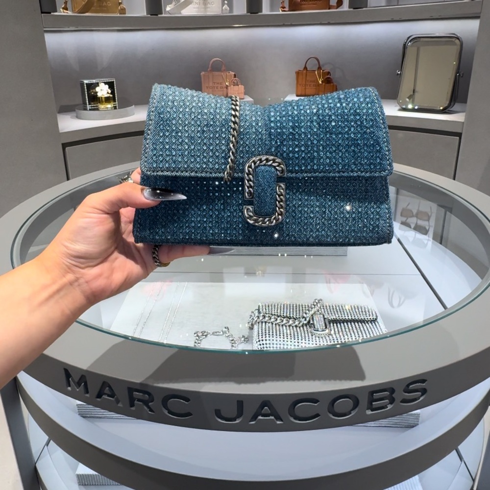 Marc Jacobs Denim Crystal Clutch